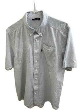 Kavu 100% Cotton Short Sleeve Black White Plaid Button Down Shirt Sz Large